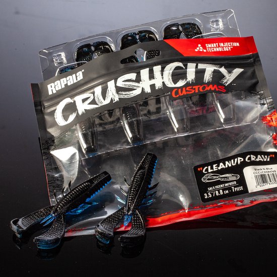 Rapala CrushCity Cleanup Craw - 9cm Green Pumpkin Blue 9cm van Rapala