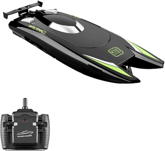 RC Boot - Waterscooter Speelgoed - Snel Varen - Dubbele Motoren - 35.5 cm - Zwart