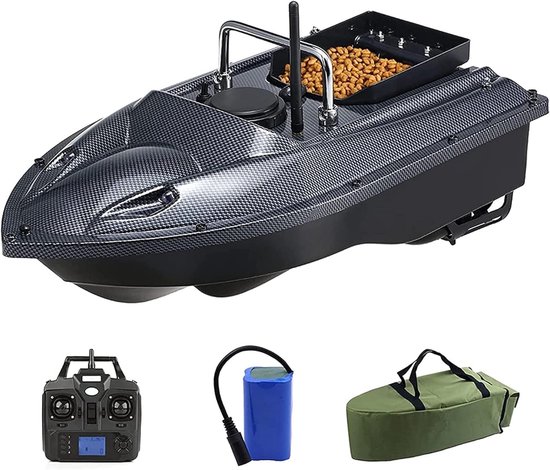 RC Visboot - Vis Finder Boot - Vissen Met Voer - GPS Locatie Behoud - 49cm Lengte - Zwart