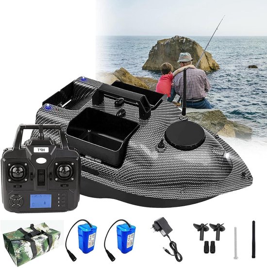 RC Voederboot - Visboot Afstandsbediening - Vissen Met Locatie - Intelligent Voer Systeem - 2KG Laadvermogen - Zilver