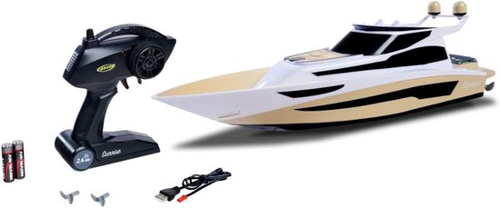 RC Zeilboot - Afstandsbestuurbare boot - Waterpret - Complete set - 350 mm - Beige