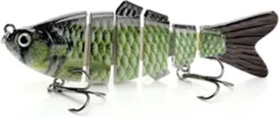 Realistische kunstaas "Multiplaza" met 6 swimbait - segmenten 10 cm - 18 gram - Lokaas - Hengelsport - vissen - snoek - 3d ogen - levendig - roofvissen van Multiplaza