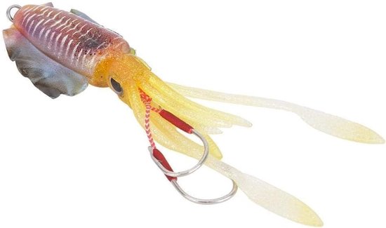 Realistische UV Octopus Vissersaas met 3D Ogen, Perfect voor Zeebaars en Snoek, Vissen Accessoire en Aas (3#) van Merkloos