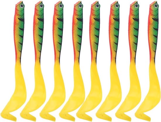 Realistische zachte siliconen visaas met peddelstaart - 2 stuks voor snoek, baars en forel in zoet- en zoutwater