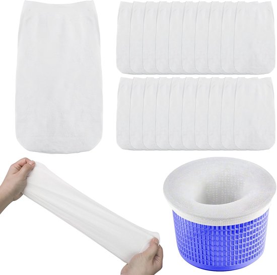 Realjoy Pack of 20 Pool Skimmer Socks, Skimmer Filter, Reusable, Skimmer Net for Pool, Skimmorf Net for Snails - ShopVlot