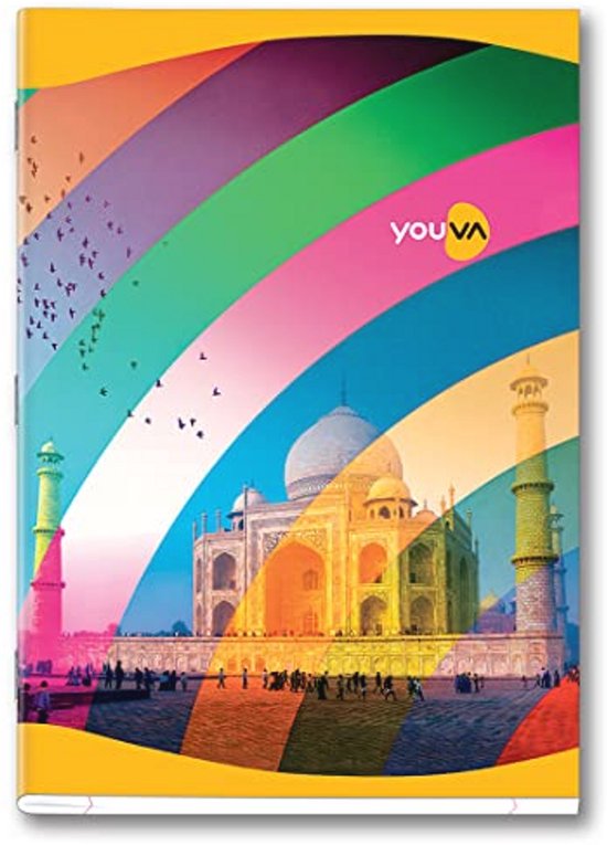 Regenboogontwerp Zacht Gebonden Lang Boek - Enkele Lijn - 21 cm x 19,7 cm - Pack van 6