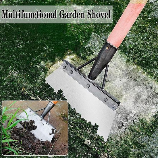 Reinigingsschop, multifunctionele tuinreinigingsschop, roestvrijstalen reinigingsschop, platte schop, tuinschraper voor onkruid en mos, boerderij onkruidverwijderaar (20 cm) (20 cm
