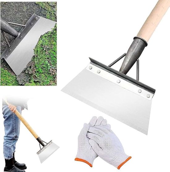 Reinigingsschop, multifunctionele tuinreinigingsschop, roestvrijstalen reinigingsschop, platte schop, tuinschraper voor onkruid en mos, boerderij onkruidverwijderaar (20 cm) (30 cm)
