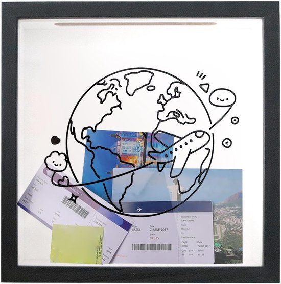 reisherinneringsframe, ruimtevaart-opbergframe, 30,5 cm laadgeheugen met transparante afdekking, decoratief houten frame met ophangfunctie,