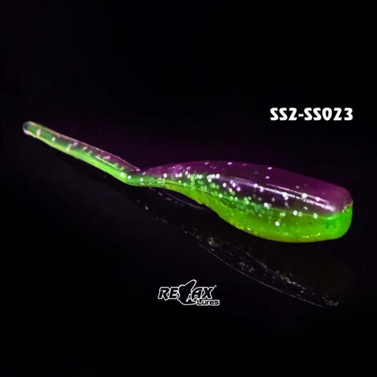 Relax Lures Stinger Shad 2 Purple Green Glitter (4.5cm)