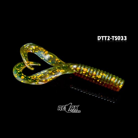 Relax Lures Twister DTT Brown Gold Glitter (4.5cm) van Relax Lures
