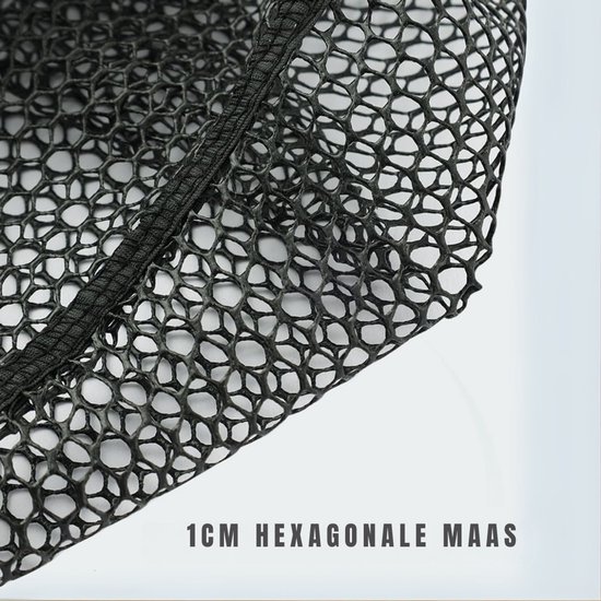 REN® Schepnet Vissen - Visnet - Telescoop Schepnet - Duurzaam Net met Rubberen Coating - Zwart/Blauw - 42cm x 16cm x 8cm van Merkloos