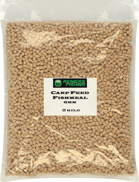 Reniers Fishing Carp Feed Fishmeal Pellet 6mm – Zinkende Vismeelpellets voor Feeder, Baitband en Pellet Waggler - Maat : 1 kilo