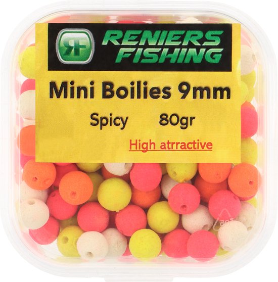 Reniers Fishing Flavoured Pre-Drilled Mini Boilies 8mm (80gr) - Smaak : Choco Banaan