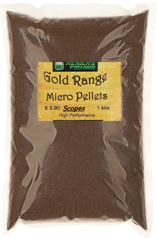 Reniers Fishing Gold Range Method Feeder Micro Pellets 1 Kilo - Smaak : Sweet Bream Caramel