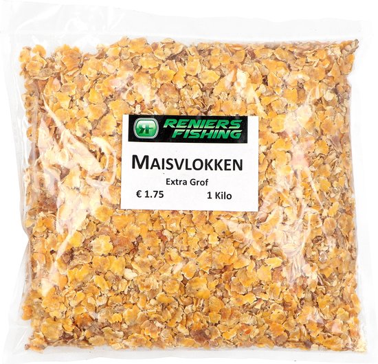 Reniers Fishing Maisvlokken Extra Grof – snel weekklaar voer voor dressuurwater (2 kg / 10 kg / 20 kg) - Size : 2 Kilo