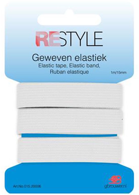 ReStyle Geweven Elastiek Wit 15 mm x 1 meter