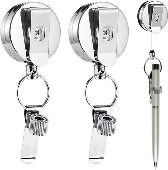 Retractable Pen Holder met Badge Reel en Verstelbare Ring - Perfect voor Verpleegkundigen en Professionals