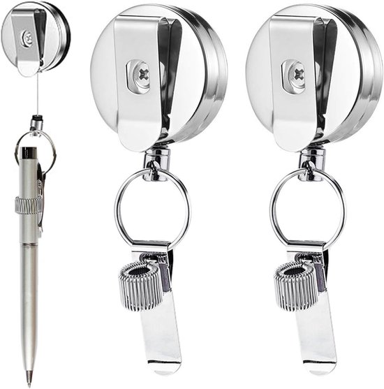 Retractable Pen Holder met Badge Reel en Verstelbare Spring Ring - Perfect voor Zorgprofessionals en Werknemers van Merkloos