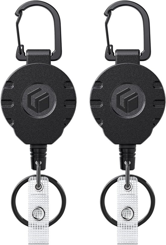 Retractable Sleutelhanger voor Badgehouder, Stevige Badge Reel tot 226 g, RVS Veer en Carabiner Clip, 80 cm Stalen Draad