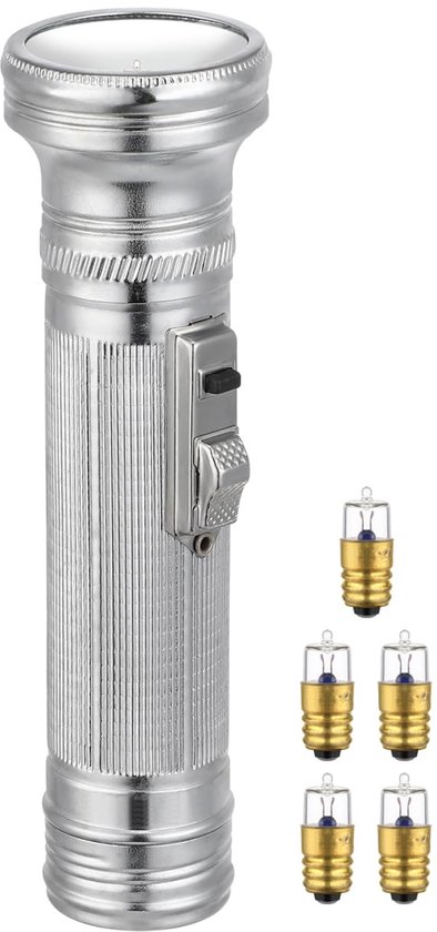 Retro zaklamp, 2 stuks, metaal, vintage design, ouderwetse, handlamp met reservelampjes, voor thuis en buiten