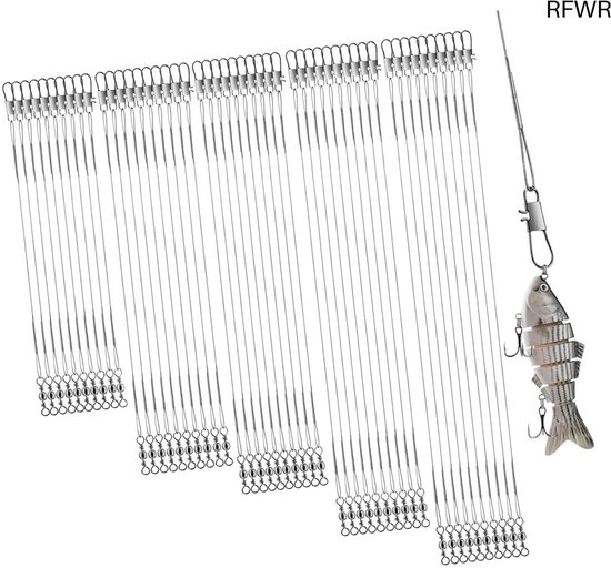 RFWR® 50 Stuks Stalen Voorvakken voor Vissen - Diverse Maten, Hoogwaardige Visaccessoires voor Zoet- en Zoutwater