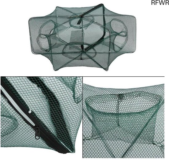 RFWR® Automatisch Vissersnet met 6 Gaten voor Kreeften en Garnalen van RFWR