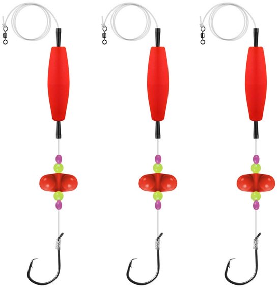 Rigs, 3 STKS Catfishing Rattler Apparatuur 6/0 8/0 Cirkel Haken Ingebouwde 2 Stalen Kralen voor Meerval Vissen