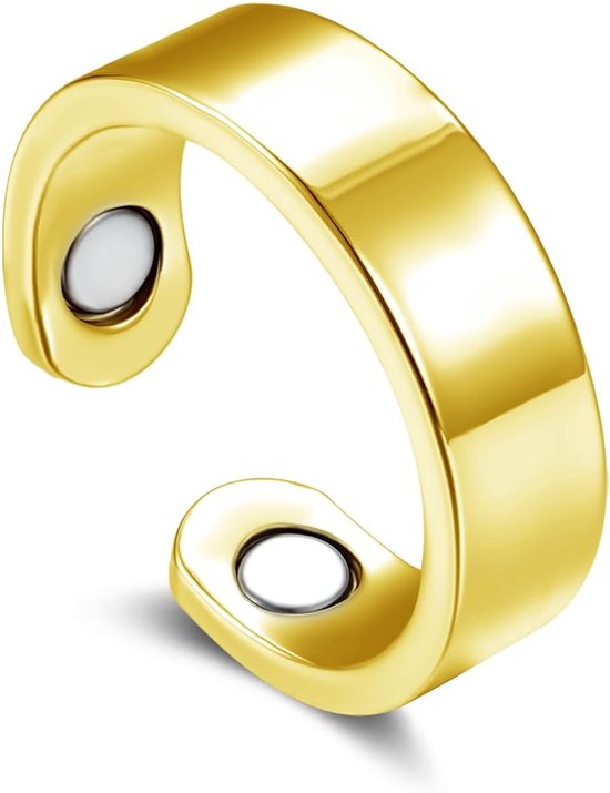 Ring, 2026 zilveren magnetische ring voor dames, anti-angst ring met magneten, enkel/bloem/hart/golven, verstelbare vitalring voor een betere slaap, magnetische ring voor