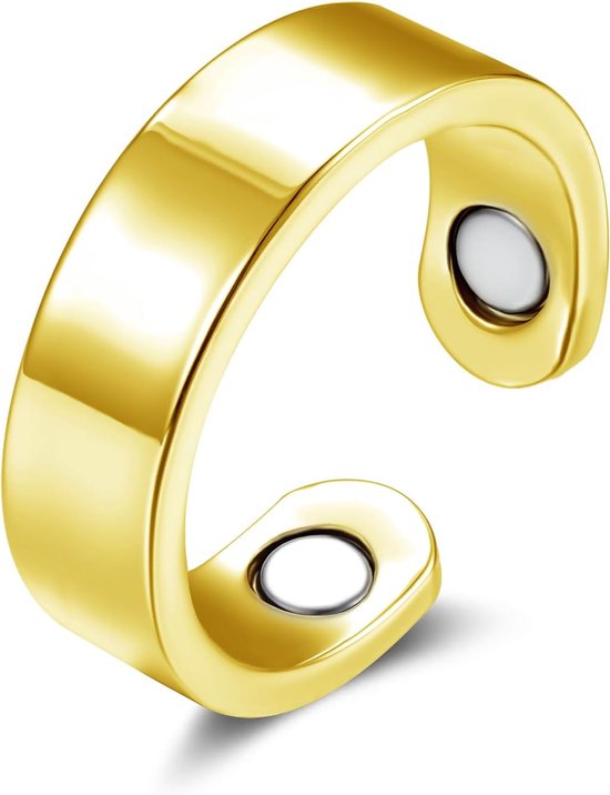 Ringen, huidvriendelijk, vitale ring met sterke magneten, verstelbare magneetring voor afvallen, beter slapen, tegen angst, uniseks, vitale ring met geschenkdoos