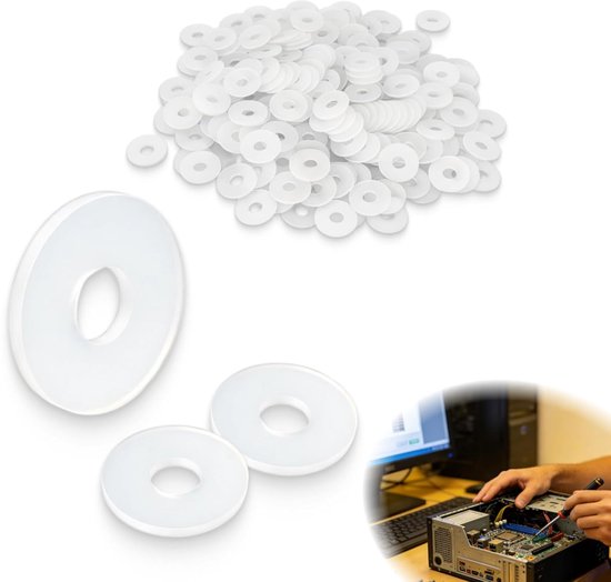 Ringen nylon platte afdichting M4 12 mm OD 4 mm ID 1 mm dikte, kunststof sluitring M4 voor kraan, waterslang, schroeven, aansluiting en onderhoud