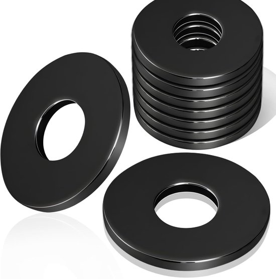 Ringen, roestvrij staal, M5 x 15 mm, sluitringen, roestvrij staal, DIN 9021, A2, V2A, sluitringen, zwart, carrosserieringen voor schroeven, schroefdraadstang