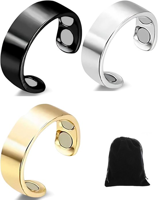Ringen, therapeutische magnetische ringen, verstelbaar, therapeutische magnetische ring voor ringen, om af te vallen, magneetring voor dames en heren