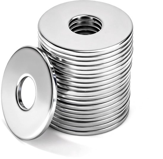 Ringen van roestvrij staal 304, M8 x 20 x 1,5, platte sluitringen voor schroeven en moeren en schroefdraadstang, zilver, 50 stuks
