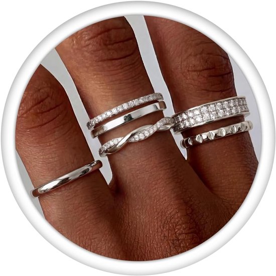 Ringen voor dames, 14 karaat verguld, waterdicht, stapelbaar, dunne dikke banden, CZ-duimringenset, 2-4 mm, belofte- en verlovingsringen, maat 49-62