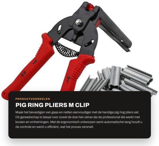 Ringtang Semi-automatisch - 600pcs M Clips - Ergonomisch - Duurzaam - Hoge Temperatuur Manganese Staal - Comfortabel in Gebruik - Tang
