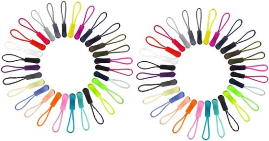 Ritsverlengers Set - Rits Accessoires - Kleding Reparatie - Makkelijk Bevestigbaar - 100 Stuks - Diverse Kleuren