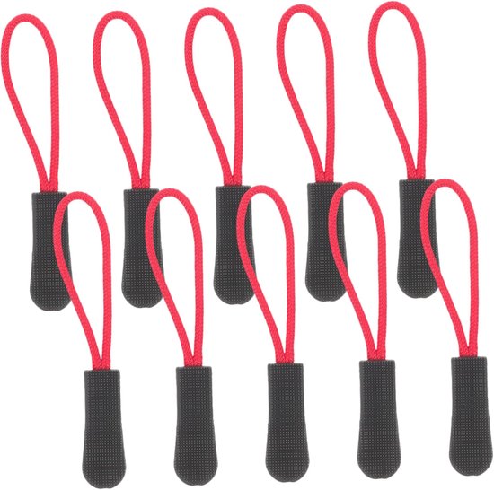 Ritsverlenging Koord - Ritstrekker Vervanging - Kleding Reparatie - Duurzaam Nylon Materiaal - 2.5 cm Trekker - Rood