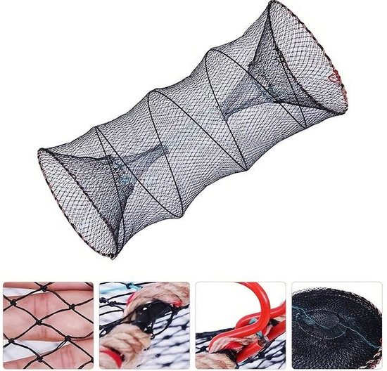 Rivierkreeft fuik - opvouwbaar - RVS - 60x 30cm - voor krabben van Merkloos