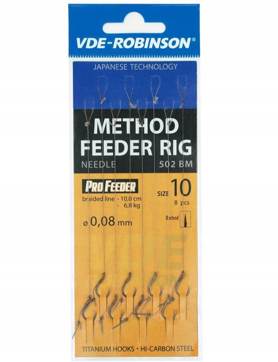 Robinson Method Feeder Onderlijn met Haak #8 - Voor Voorzichtige Vissen van Robinson
