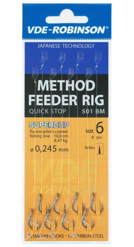 Robinson Method Feederhaak met snelstop, maat 8, 8 stuks van Merkloos