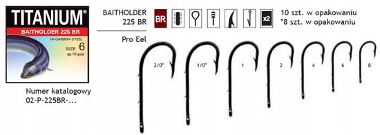 Robinson Titanium Baitholder Haak Maat 8 - 10 Stuks