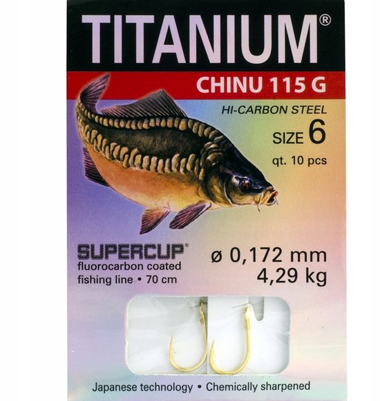 Robinson Titanium Chinu Haken met Onderlijn #10 (10 stuks) van Robinson