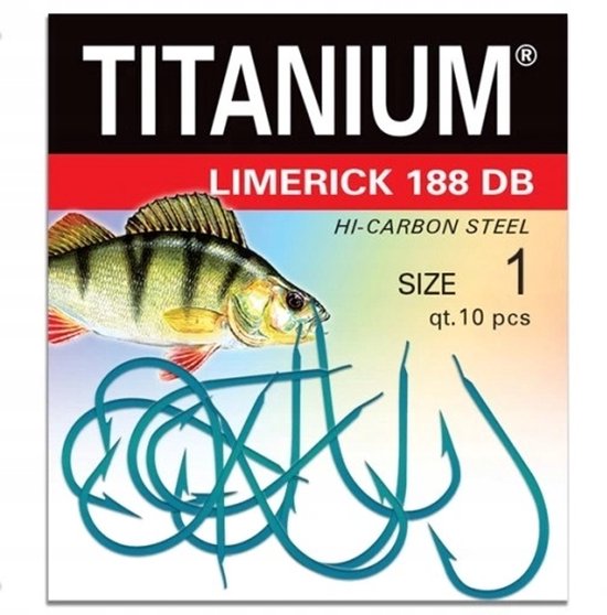 Robinson Titanium Limeric Haken 188DB - Maat 1 (10 stuks) van Robinson