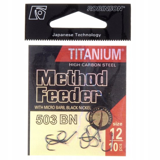 Robinson Titanium Method Feeder Haken 503BN Maat 10 - 10 Stuks