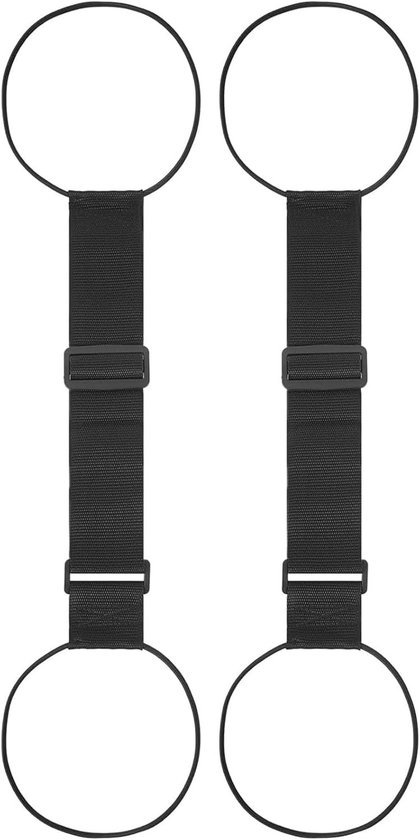 Robuuste en verstelbare bagagestraps voor koffers - 2-pack flexibele elastische bevestigingsriemen voor reizen, zwart