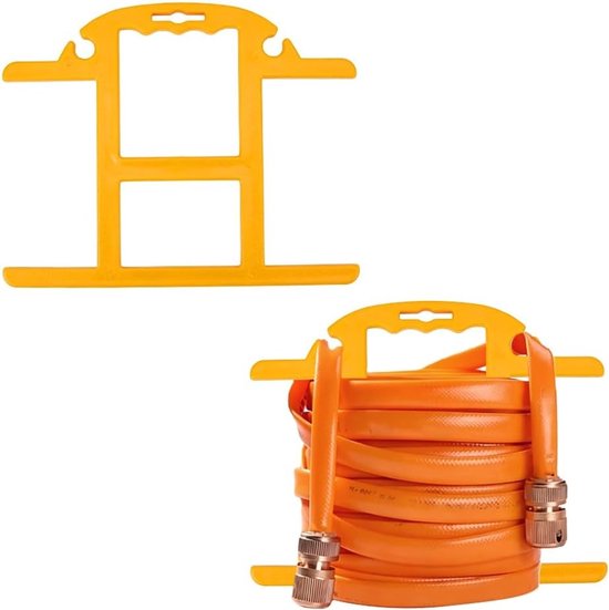 Robuuste verlengsnoeropbergspoel met draaggreep - 2 stuks, 100 m snoerorganizer, H-vormige kabelhouder, oranje ABS materiaal