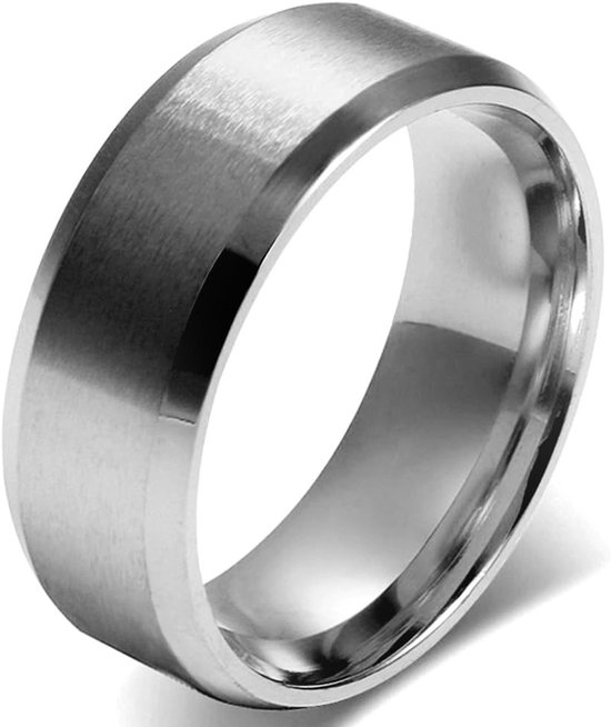 Roestvrij staal 8 mm Mens Ring Matte Finish Gepolijst Bruiloft Engagement Band, Zwart/Zilver/Goud/Rosegold (maat 5-15)