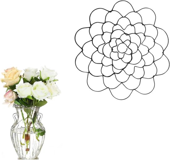 Roestvrij staal draad bloemstuk gereedschap bloemdeksel arranger ikebana steelhouder bloemenarrangement houder spiraal steelhouder voor vazen (zilver 15 cm) van Merkloos