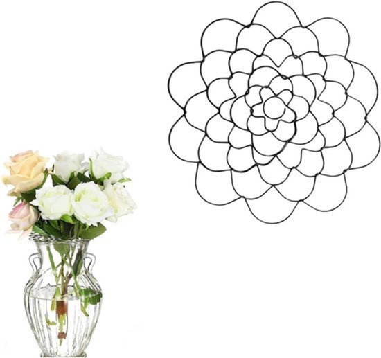 Roestvrij staal draad bloemstuk gereedschap bloemdeksel arranger steelhouder bloemenarrangement houder spiraal steelhouder voor vazen (zilver 15 cm) van Merkloos